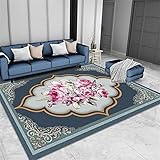EUYXCRV Wohnzimmer-Teppich Im Europäischen Stil, Schlafzimmer-Teppich, 3D-Teppich, Sofa-Couchtisch-Teppich, Bürobereich-Korridor-Bodenmatte 140 x 200