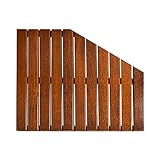 DELIMITE eco Badematte Holz Holz-Badezimmer-Matten,rutschfeste Badematten Für Badezimmerboden rutschfeste Badematten Für Dusche,Anti-Mold Quick Trockene Badematte (Color : Brown, Size : 70x70cm)