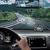 icyant A8 5,5' Car Head-Up Display mit HUD-Bildschirm, OBDII Windschutzscheibenprojektor, Geschwindigkeitswarnung, Zeit, Kilometerstandsmessung für alle Fahrzeuge, sicherer Fahren, kostengünstig