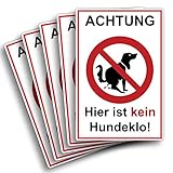 5 Stück Achtung Hier ist kein Hundeklo Schild 20 x 30 cm aus Stabiler PVC Hartschaumplatte 3mm Keine Hundetoilette mit UV-Schutz von STROBO