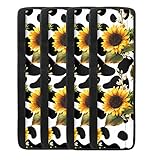 NETILGEN Kühlschrank-Türgriffabdeckungen mit Sonnenblumen-Leoparden-Druck, waschbar, Dekoration, halten Sie Ihr Küchengerät sauber von Flecken, Lebensmittelflecken und 4 Stück