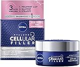 NIVEA Hyaluron Cellular Filler Anti-Age Nachtpflege Creme (50 ml), regenerierende Gesichtspflege mit Magnolia Extrakt, Anti Falten Feuchtigkeitspflege + Face Hyaluron Boost 30
