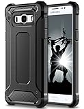 Coolden Samsung Galaxy J7 2016 Hülle, Premium [Armor Serie] Outdoor Stoßfest Schutzhülle Tough Silikon Bumper 4 Air Cushion Ecken Militärstandard Handyhülle für Samsung Galaxy J7 DUOS 2016(Schwarz)