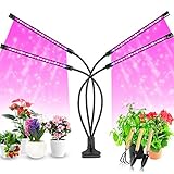 Pflanzenlampe LED, Pflanzenlicht, 40W Pflanzenleuchte, 4 Heads 80 LEDs Wachsen licht, Vollspektrum Wachstumslampe für Zimmerpflanzen mit Zeitschaltuhr, 3 Arten von Modus, 8 Arten von Helligk