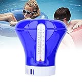 OrangeClub Pool Dosierschwimmer Chlor Dosierschwimmer mit klarer Skala Thermometer integriertem Spender für Schwimmbad, Whirlpool, Kleiner Pool, Spa（8 Zoll）