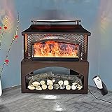 Elektrischer Kamin Holzbrenner-Herd 3D-Simulation eines feueratomierten elektrischen Tannenbaums Home Decor Große Zimmerheizung mit Fernbedienung Ecke Kaminofenheizung mit Befeuchtung Functi sunyang