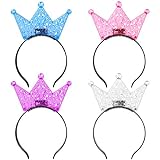 Lurrose 5 stücke Blinkende LED Krone Stirnbänder Glänzende Prinzessin Headwear Party Kopfschmuck für Mädchen Jungen Festival Geburtstagsfeier (Zufällige Farbe)