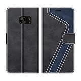 MOBESV Handyhülle für Samsung Galaxy S7 Edge Hülle Leder, Samsung Galaxy S7 Edge Klapphülle Handytasche Case für Samsung Galaxy S7 Edge Handy Hüllen, Modisch Schw
