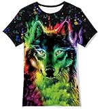 Fanient Jungen Mädchen Casual T-Shirts 3D-Druck Bunte Grafik Sommer Tee Tops Outfits fü