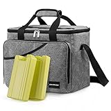 CANWAY Faltbar Thermotasche Picknicktaschen Cooler Bag Kühltasche 40-Dosen Große Isoliertasche mit 2 Eisdosen für Reisen Outdoor Wandern Grillen Party G