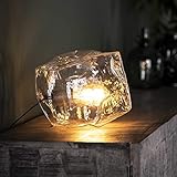 famlights® Jakub Tischleuchte Tischlampe Nachttischlampe Tisch-Leuchte Schreibtischlampe Modern transparent Glas E27