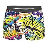 Herren Boxershorts,Abstraktes Comic-Muster mit Text im urbanen Graffiti-Stil Yo,,Herrenunterwäsche Performance atmungsaktiv mit weichem Stoff und elastischen Gürteltaschen,Boxershorts für Herren L
