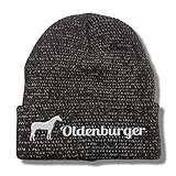 siviwonder Oldenburger reflektierende Mütze Stickerei Pferd Winter Strickmütze reflex Beanie w