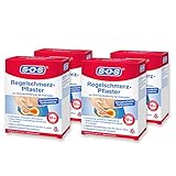 SOS Regelschmerz-Pflaster, angenehme Wärme zur Schmerzlinderung bei Krämpfen, wohltuende und konstante Tiefenwärme bei Schmerzen während der Menstruation, je 20 x 9,5 cm, 4 x 2