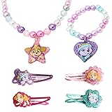 Miotlsy Schmuck Mädchen Armband Halskette Kinder mit Fuchs Schneeflocke Kuchen Anhänger Prinzessin Kinderschmuck Mädchen für Kleinkind Geburtstag Party Mitgeb