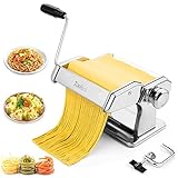 Nudelmaschine, Tooluck Nudelmaschine Manuell Pasta Maschine Mit 2 In 1 Teigschneider Und 7 Einstellbare Dicke Einstellung FüR Hausgemachte Pasta, Spaghetti, Fettuccini, Beste KüChe Geschenk-S