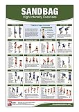 Sandbag Exercise Poster/Chart - High Intensity Exercises - Improve Strength, Agility and Overall Power - Lose Fat & Burn Calories Quickly - Power ... Interval Training - Used in Schools to Rep