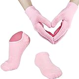 Weiche Baumwolle Gel Feuchtigkeitsspendende Spa Handschuhe und Socken für Gebrochene Trockene Haut für Damen und Männer (Pink)