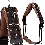 Heinick-Reitsport Qualitäts Leder Longiergurt 20 Ringe Warmblut Vollblut ~ Braun-C