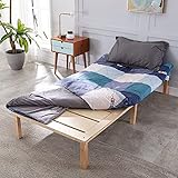 Cerolopy Bettgestell Mit Lattenrost Bett,Massivholzbett aus Birkenmassivholz,Einfaches Einzelbett im Miethaus,Holzbett,Bettrahmen 200+ kg Belastbar,Frei kombinierbar,Ausgestattet 2 Anschlüssen( 90 )