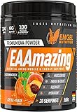 Engel Nutrition EAAmazing EAA Pulver 560g| Hochdosiert mit 19.000mg Aminosäuren | Alle 9 EAAs plus L-Glutamin, L-Arginin, Citrullin uvm. | Für vor oder während dem Training. (Ice Tea Peach)