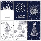 Weihnachtskarten mit Umschlag, Weihnachtskarte Set 12er Nostalgie Weihnachtspostkarten Klappkarten, Christmas Cards Lustige, Weihnachtskarten Klein Basteln Einladungskarten W