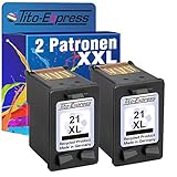 Tito-Express PlatinumSerie 2X Tinten-Patrone für HP-21 XL Black PSC 1410 D1455 D1460 D1520 D1530 D2320 D2330 D2340 D2345