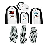 YJING Weihnachts Schlafanzug Jungen Mädchen Lang Baumwolle Zweiteiliger Winter Pyjama Set Winter Warm Nachtwäsche für Kinder Baby Outfit Hausanzug Rundhals Loungewear(11-Grün Damen,XL)