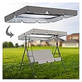 Hollywoodschaukel Ersatzdach 3/2 Sitzer, Hollywoodschaukel Abdeckung Universal, Wasserdichte Sonnendach für Gartenschaukel- Grau Markisen Volant 210T Polyester PU Beschichtung ( Größe : 190×132×15CM )