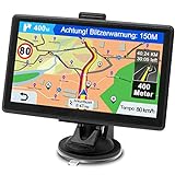 GPS Navi Navigationsgerät für Auto, Navigation für Auto PKW LKW Navi 7 Zoll Lebenslang Kostenloses Kartenupdate Navigationssystem mit POI Blitzerwarnung Sprachführung Fahrspur 2021 Europa UK 52