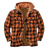 Seringlings Herren Flanelljacke Karo Jacke Kariert Flanellhemd Karohemd Thermohemd mit Reißverschluss Mikro Fleece Gefüttert Winterjacke Freizeithemd H