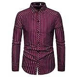 ZYUD Herren Tops Casual Herbst Hemd Einfarbige Revers Langarmhemd Bluse mit Tasten Lässige Hemdoberteil Business Party Fit Slim Freizeithemd Herrenhemd Langarmshirt Herren Hemden Freizeit Bequem Top