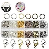 6 Farben Kettenverschluss, Verschlüsse für Ketten mit offener Bindering, Karabinerverschlüsse, Verschlüsse für Armbänder für Schmuckherstellung Halskette Armband schmuck