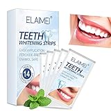 Zahnweißstreifen - Bleaching Strips zur Zahnaufhellung - Zahn Bleaching Strips - Teeth whitening Strip- Weißere Zähne - Gegen Gelbe Zähne, Rauchflecken, Schwarze Zähne，28streifen (14 beutel)
