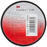3M TSCH1510 Temflex 1500 Vinyl Elektro-Isolierband, 15 mm x 10 m, 0,15 mm, Schw