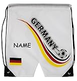 alles-meine.de GmbH Fußball Hose - Trikot - Deutschland  - Sportbeutel - Turnbeutel - Schuhbeutel - incl. Name __ wasserabweisend & abwischbar - für Kinder & Erwachsene / G