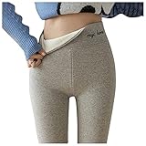 NC NC Warme Winterhose für Damen, Winter Leggings mit hoher Taille, Thermohose, dehnbare Hose, super dick, warm, dehnbar, Grau2, L