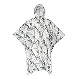 Huenco 3 in 1 Camo Snow Regenmantel wasserdicht Poncho mit Kapuze Regenbekleidung/Sonnenschirm Trap/Picknick-Matte zum Wandern Sk