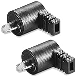 2X DIN Lautsprecherstecker | mit Schraubanschluss | Gewinkelt 90° Schraubbar Knickschutz 2,2 mm | Boxen Audio Adapter Kabelanschluss Lautsprecher Stecker | Schwarz | 2 Stück