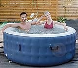 DURAERO Whirlpool aufblasbar SPA, bis 4 Personen, 110 Massagedüsen, Außenwänden aus robustem Material, geeignet für In- & Outdoor, Kabelose Fernbedienung, 180x70cm, Dunkelb