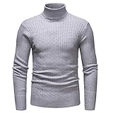 Buby Herren Gestrickter Weihnachtspullover Herren Rollkragenpullover Jacquard Baumwolle Wolle Pullover Schlank Langarm Mode Jumper Gestreifte Tops Blusen Sweatshirt Strickpullover Sweatjacke Outw