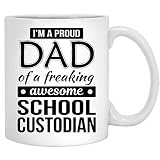 Stolzer Vater der Schule Depotbank Geschenke Lustige Kaffeetasse Vatertag Keramik Teetasse Weiß 11OZ