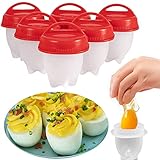 Fmlkic Eierkocher Silikon,Eierkochern ohne schale easy eggs,Non Stick Silikon Gekochte Dampfer Eggies,Eierkochen Formen,BPA-Frei Antihaft Eier Pochier,Pochier Schnelle Für Küche Gadgets Zubehör 6p