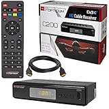 HB-DIGITAL Kabel Receiver Kabelreceiver - DVB-C Set: Opticum HD C200 Receiver für digitales Kabelfernsehen mit Aufnahmefunktion PVR (HDMI, SCART, USB 2.0, Mediaplayer) + HDMI Kab