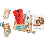 Foodist Vegane Box mit 6 veganen, internationalen Süßigkeiten, Gewürzmischung , Lebensmitteln zum Kochen und Snacken inkl. kleinem Booklet mit köstlichen Rezepten - Geschenk für Veg