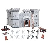 Coole, kleine Ritterburg mit Spielfiguren Königreich Burg Schloss DIY 28x28x29