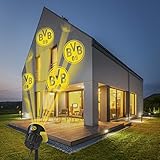 Borussia Dortmund Logo Projektor Fanartikel | LED-Motivstrahler BVB-Logo | Beleuchtung für Borussia Dortmund Supporter (gelb/schwarz)