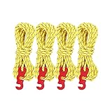 MISSFOX 4 Stück Reflektierend Abspannseile Seil mit Seilspanner, 13ft/4 Meters Zeltschnur Leuchtend, Φ 3mm Reissfest Camping Schnur für Zelt Sonnenseg
