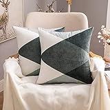 MIULEE Kissenbezug Dekorative Geometrische Muster Dekokissen Skandinavisch Sofakissen Kissenhülle Couchkissen Zierkissen Bunt Diamant Modern für Sofa Wohnzimmer Bett 2er Set 45x45 cm Anthrazit G