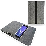 NAUC Tasche Hülle für Odys Winpad V10 Filz Sleeve Schutzhülle Case Cover Bag, Farben:Hell G